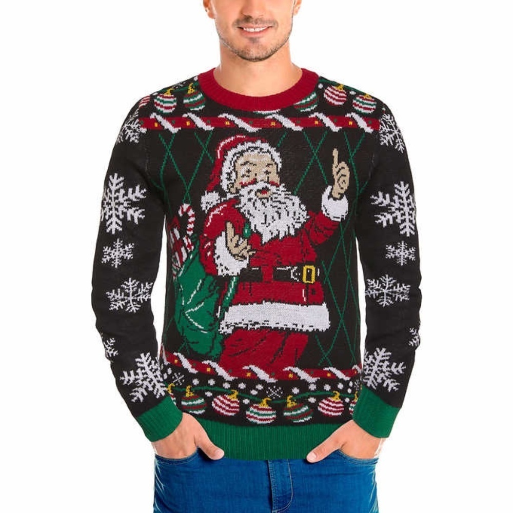New Men's Michael Gerald Holiday Santa Sweater